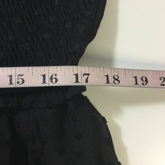 BLOOMCHIC 14-16 1X Plus Black Polka Dot Textured Mesh Shirred midi Dress NWT B31 - Picture 7 of 10